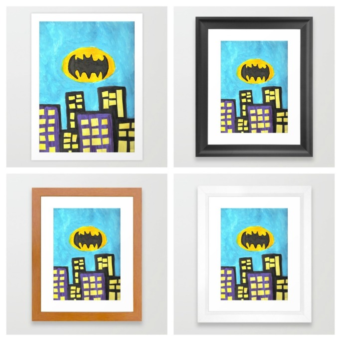 bat-print-and-framed